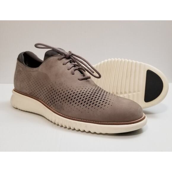 Cole Haan Men 2.ZeroGrand Lined Laser Wingtip Oxford Gray Leather Sz 8.5M C23814 main image 7